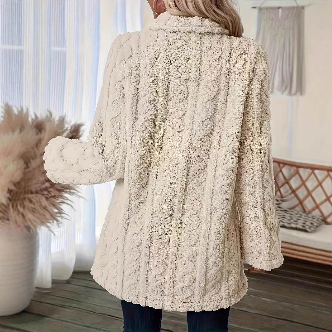 Damen Kuschelige Teddyjacke mit strukturiertem Design Stalluxe