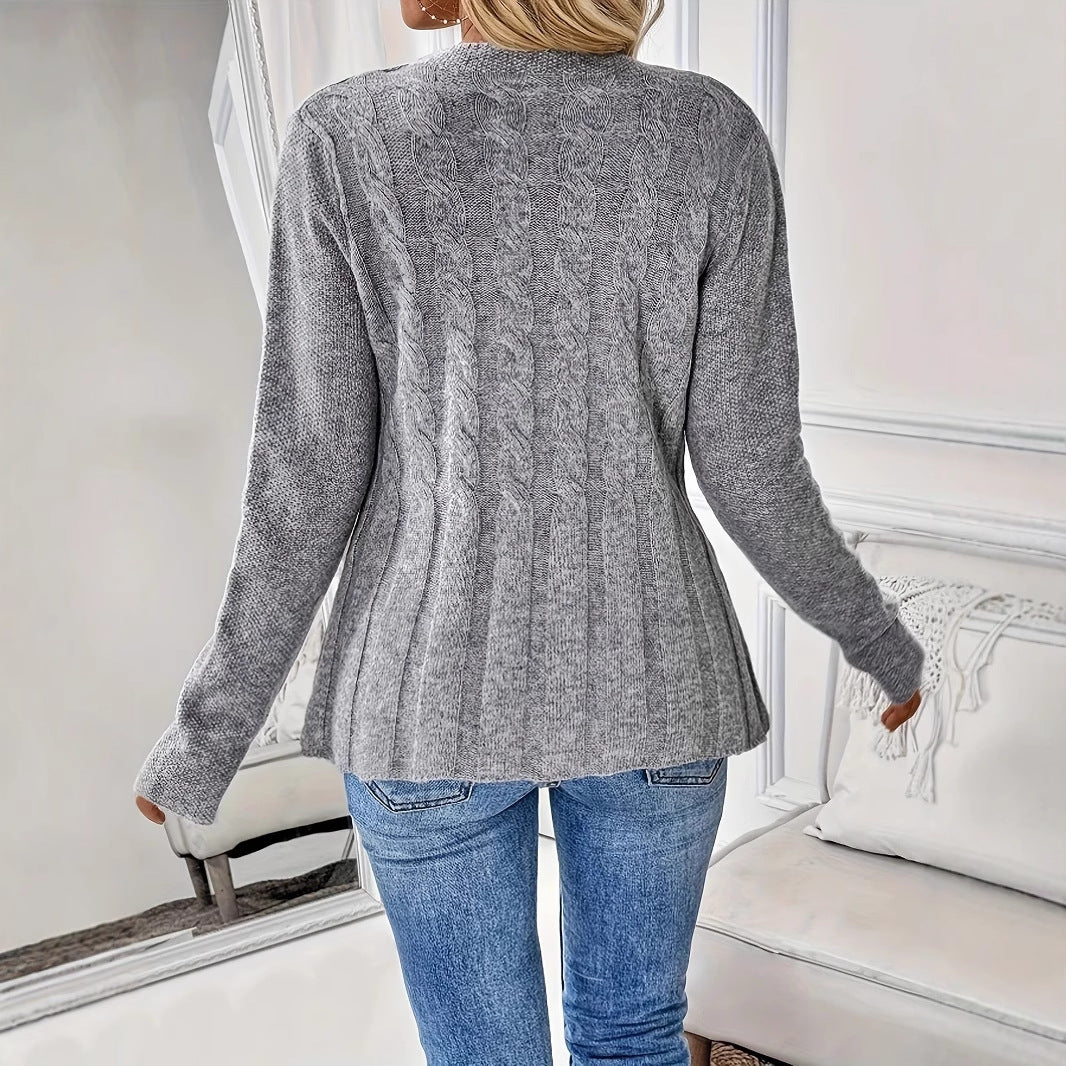 Damen Strickjacke mit dezentem Ripp-Design und Knopfdetails Stalluxe