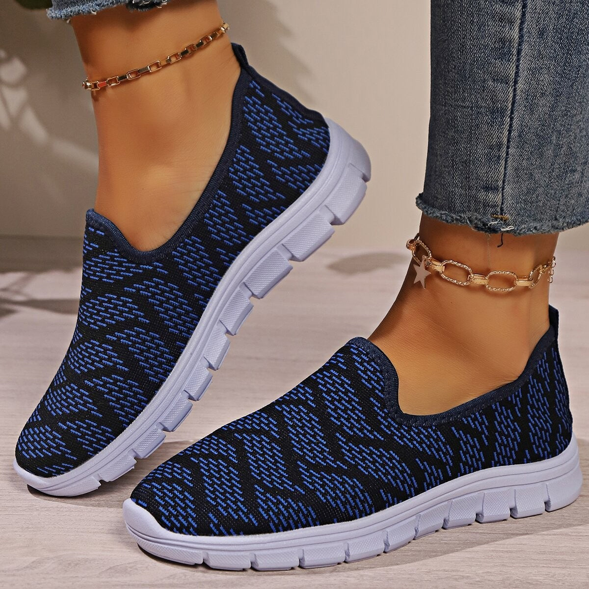 Damen Atmungsaktive Slip-On Sneaker mit flexiblem Sohlenprofil Stalluxe