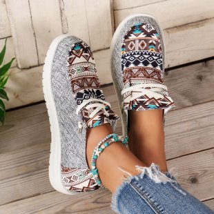 Damen modische Freizeit-Sneaker mit ethnischem Muster Stalluxe