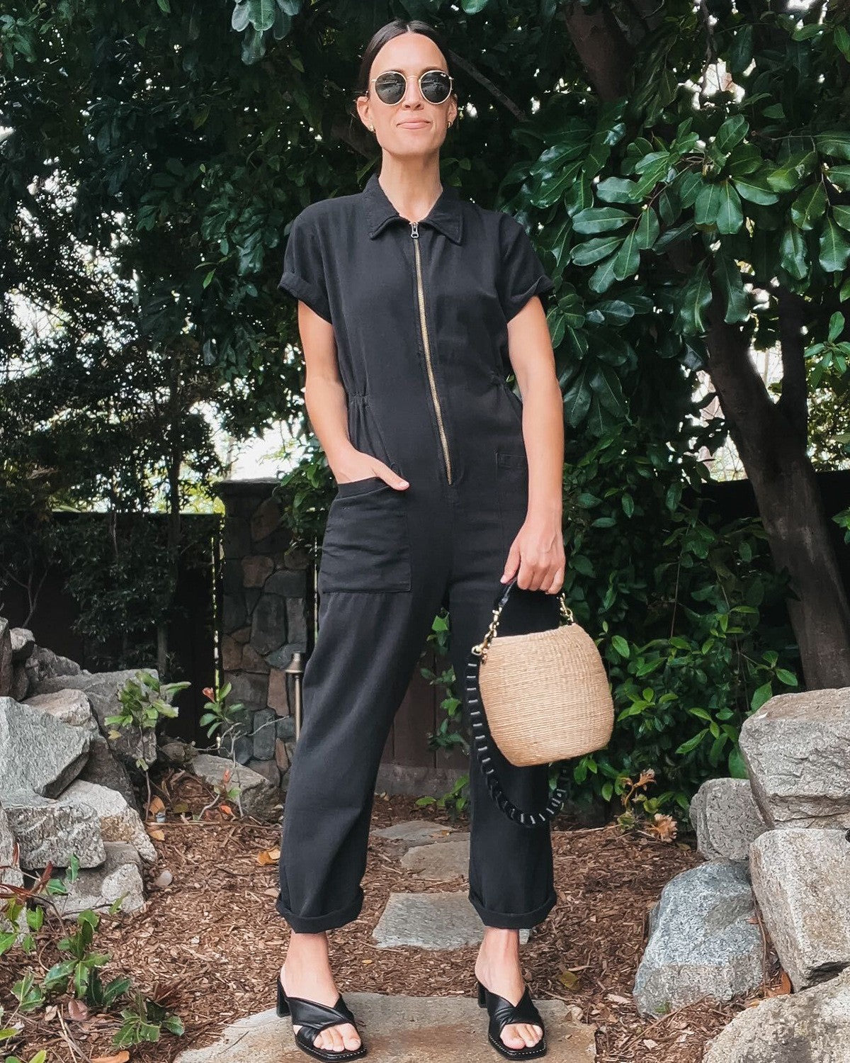 Damen legerer Jumpsuit mit praktischen Taschen und Reißverschluss Stalluxe