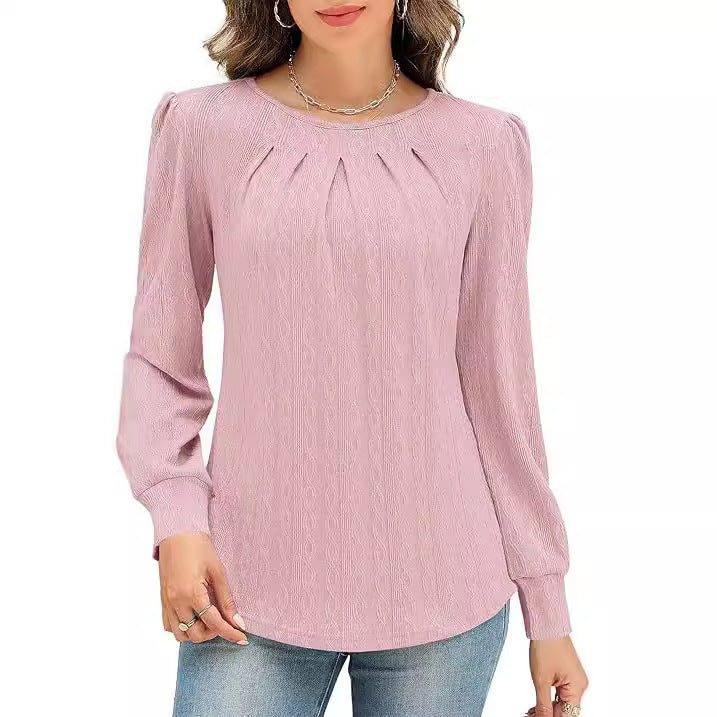 Damen Stylische Bluse mit dekorativem Faltenwurf Stalluxe