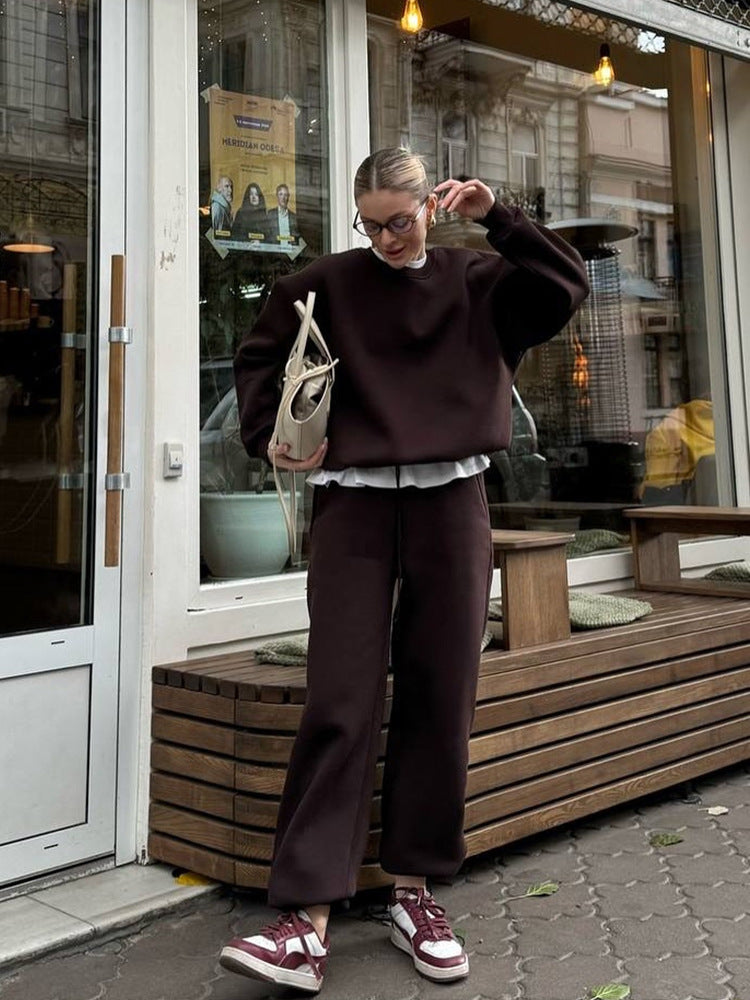 Damen lässiger Sweater und weite Hose Set Stalluxe