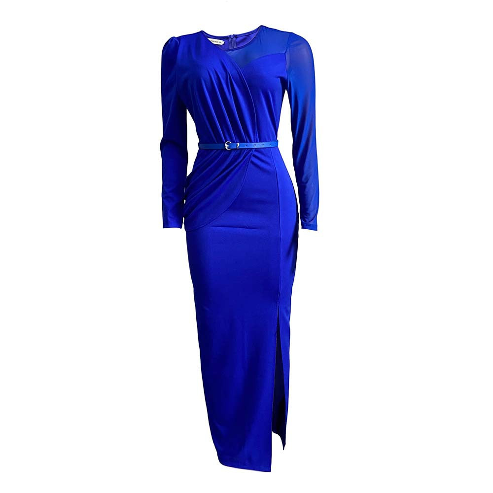Damen Midi-Kleid mit figurbetonendem Design und elegantem Schlitz Stalluxe