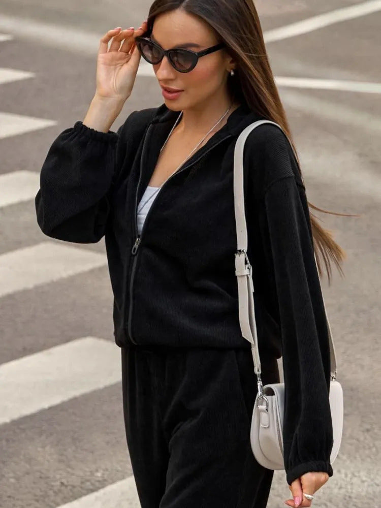 Damen lässige Cropped Hoodie mit strukturierter Oberfläche und elastischem Bund Stalluxe