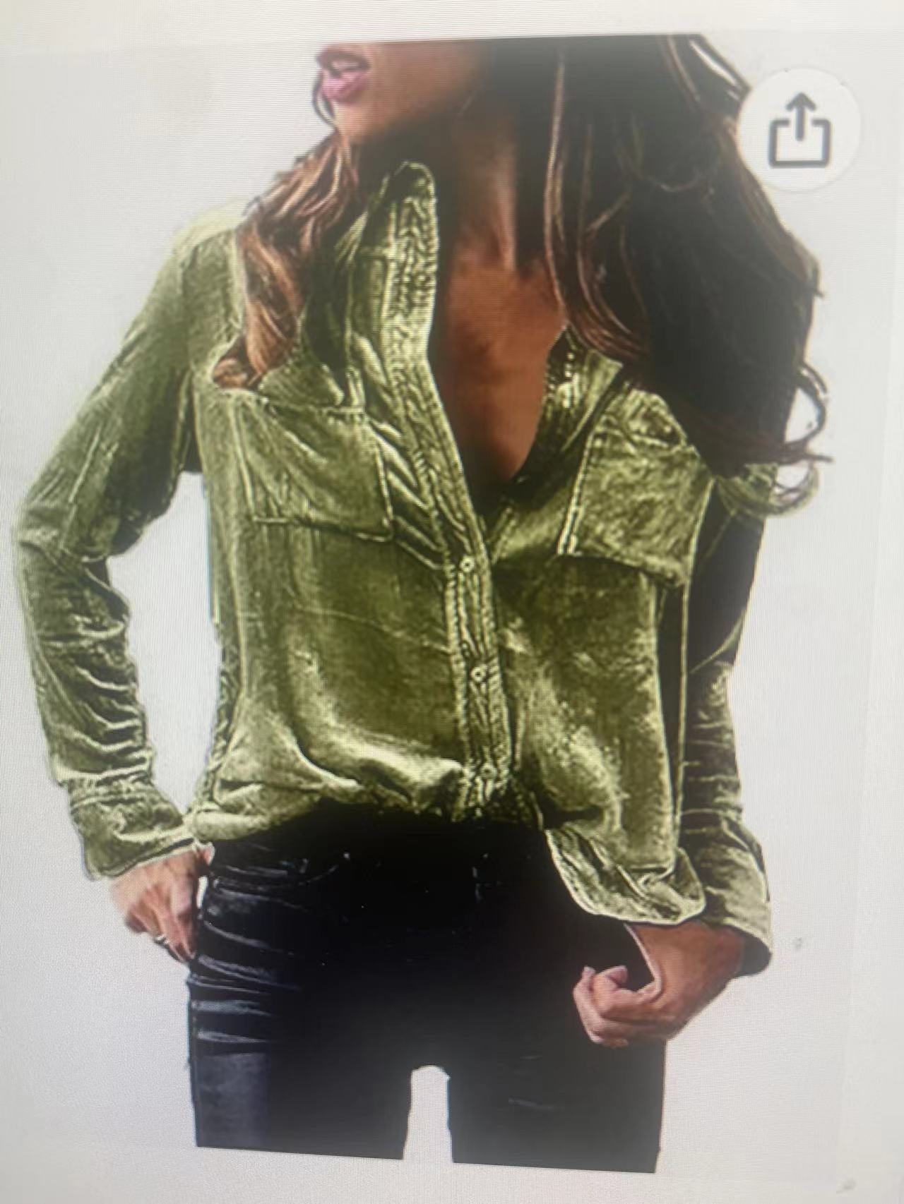 Damen Satin Bluse mit dekorativen Brusttaschen Stalluxe