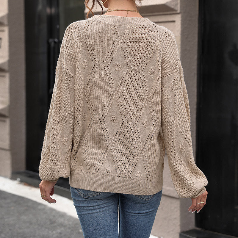 Damen Strickpullover mit luftiger Struktur Stalluxe