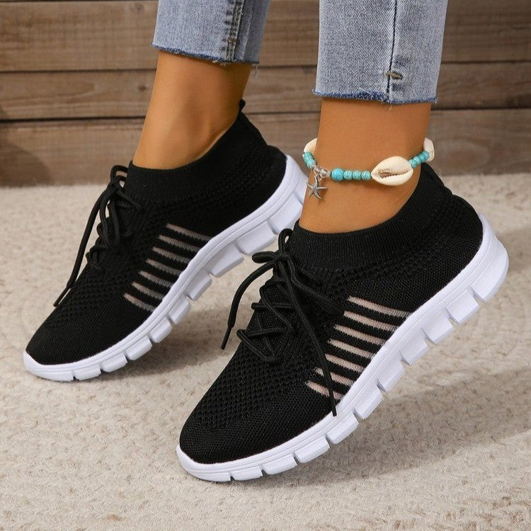 Damen Sportliche Sneakers mit atmungsaktivem Strickoberteil Stalluxe