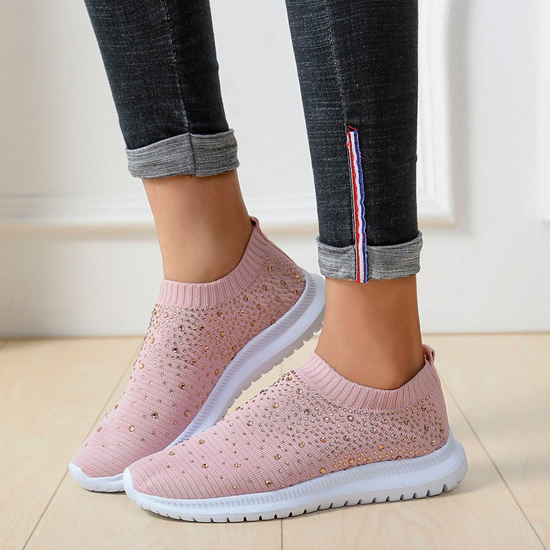 Damen Sportliche Glitzer Sneakers Stalluxe