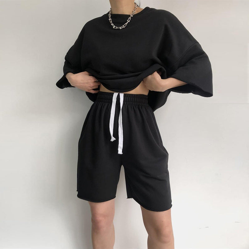 Damen lässiges Oversize Freizeit-Set mit weitem Schnitt und elastischem Bund Stalluxe