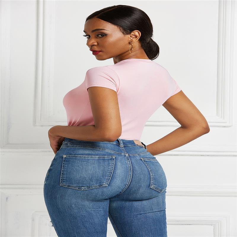 Damen figurbetontes T-Shirt mit kurzem Arm Stalluxe