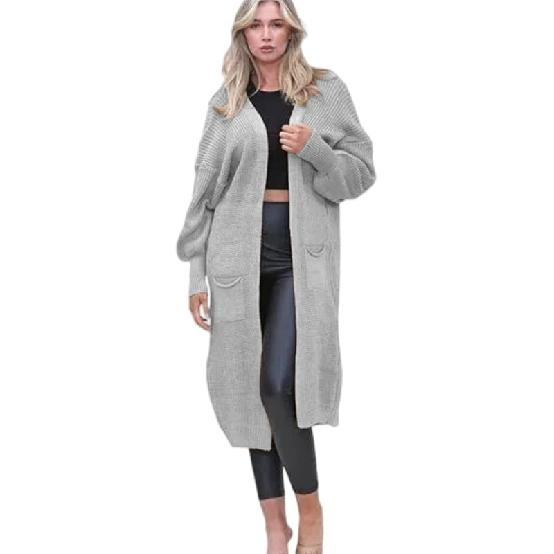 Damen Langarm-Strickcardigan mit edlem Strukturdesign und praktischen Taschen Stalluxe