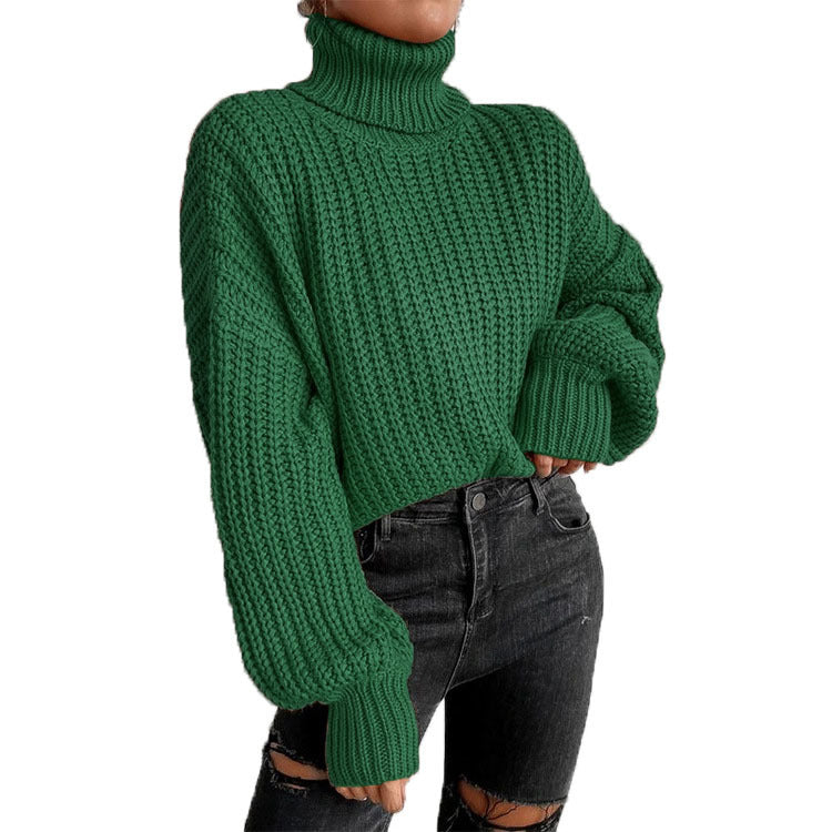 Damen Grobstrickpullover mit hohem Kragen und lässigem Schnitt Stalluxe