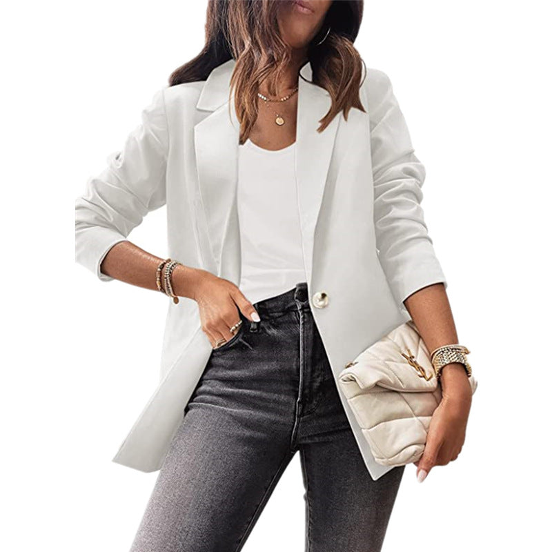 Damen eleganter Blazer mit ausgefallenem Schnitt und dezenten Knopfdetails Stalluxe