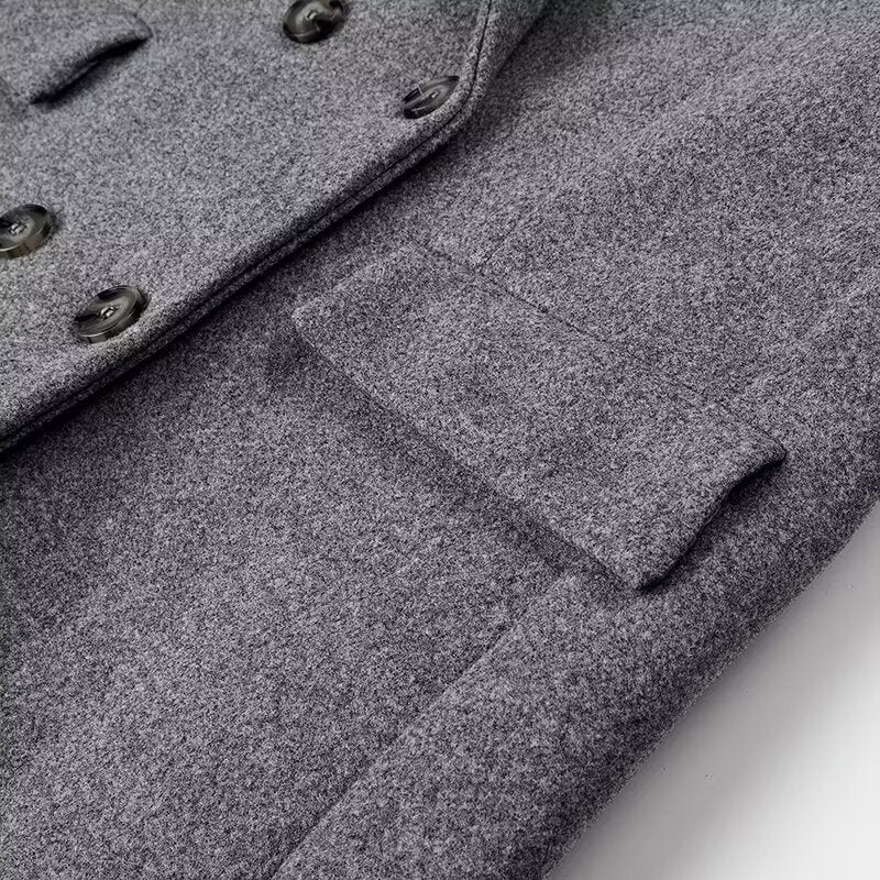 Damen eleganter oversized Wollmantel mit doppelter Knopfleiste Stalluxe