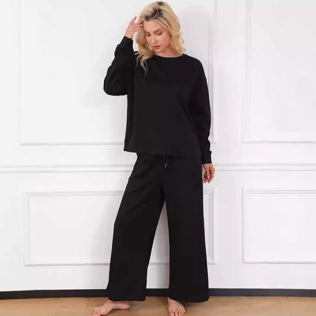 Damen Freizeitanzug mit elastischem Bund und geometrischem Muster Stalluxe