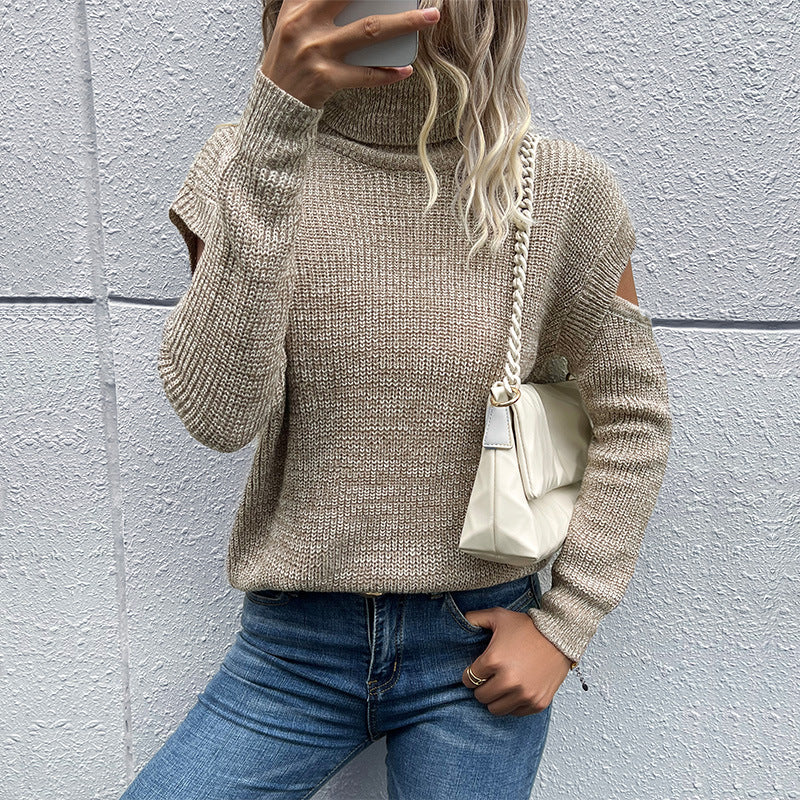 Damen Strickpullover mit schulterfreiem Design Stalluxe
