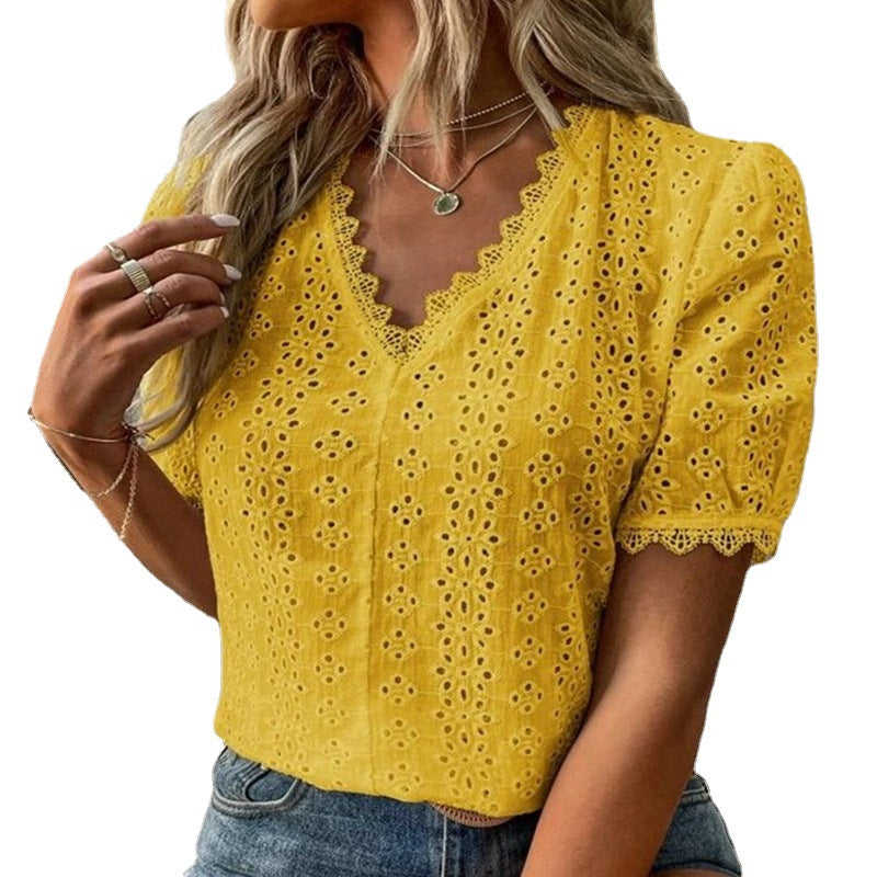 Damen Bluse mit Lochstickerei Stalluxe