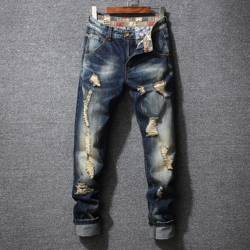 Herren Slim Fit Jeans im Used-Look mit trendigen Zerstörungsdetails Stalluxe
