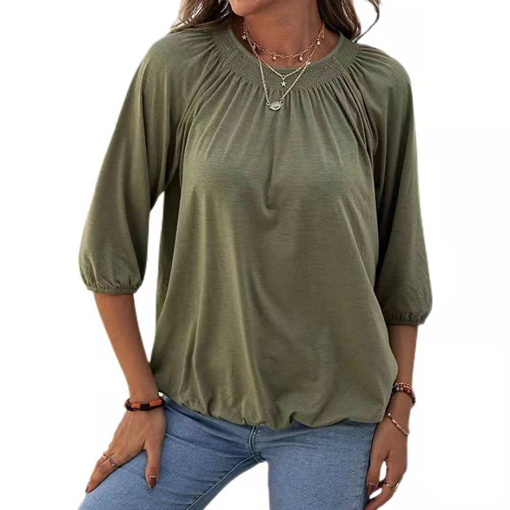Damen leichtes Blusenshirt mit romantischem Puffärmel und lässigem Schnitt Stalluxe