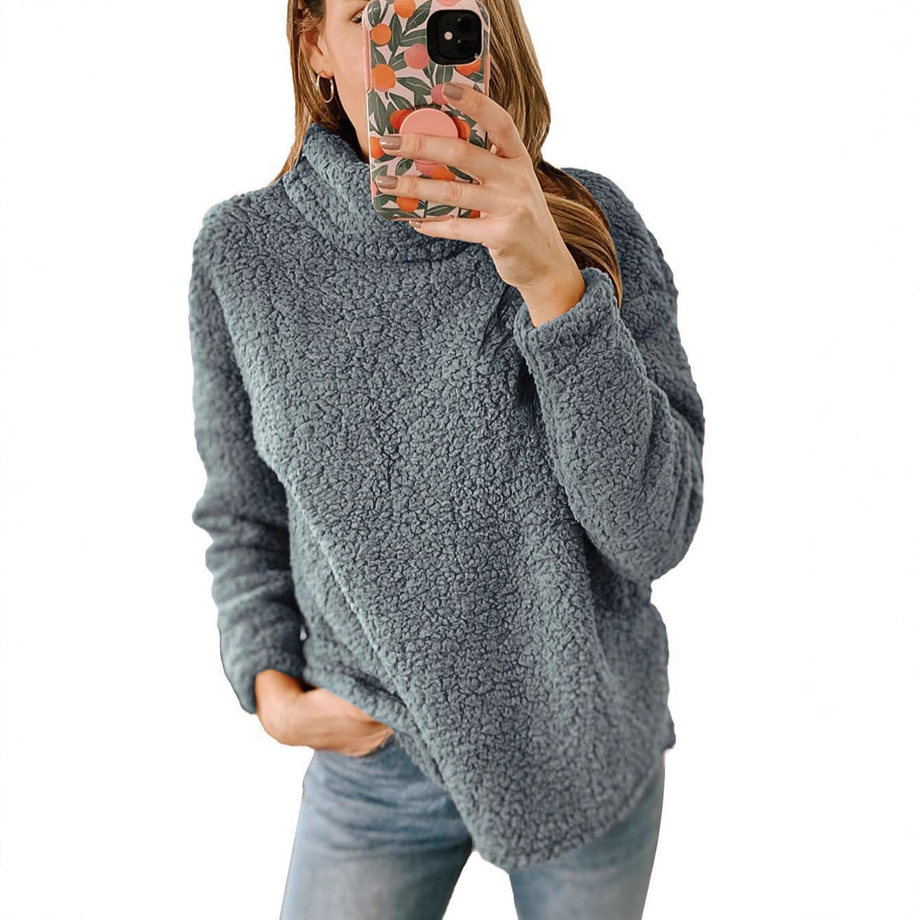 Damen kuscheliger Fleece-Pullover mit hohem Kragen Stalluxe