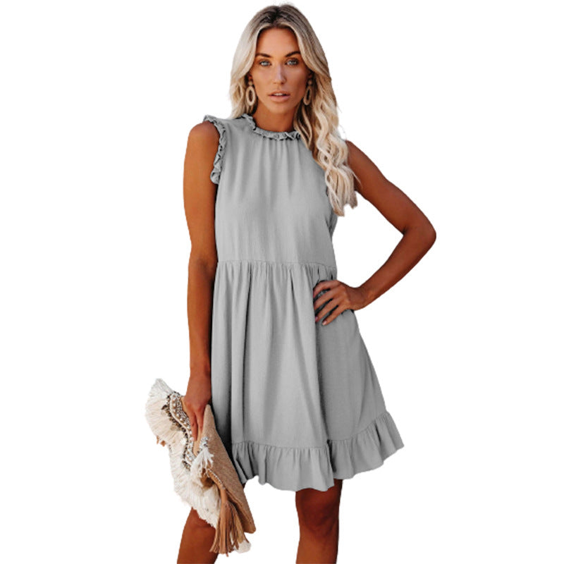 Damen schmeichelhaftes Sommerkleid mit Rüschen Stalluxe