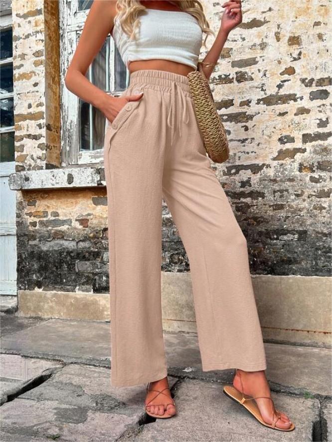 Damen Elegante Freizeit-Hosen mit elastischem Bund und seitlichen Taschen Stalluxe