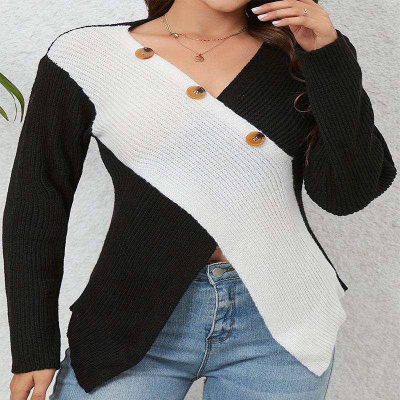Damen Strickcardigan mit asymmetrischem Schnitt und Holzknöpfen Stalluxe