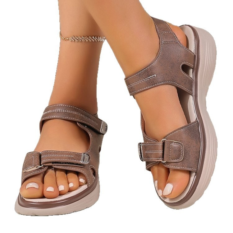 Damen verstellbare Sandalen mit Komfort-Fußbett und stabiler Sohle Stalluxe