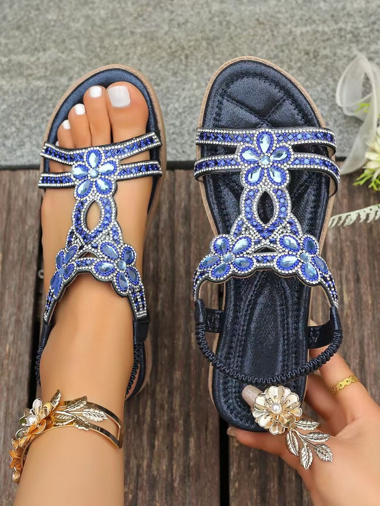 Damen Bunte Sandalen mit verzierten Riemen Stalluxe