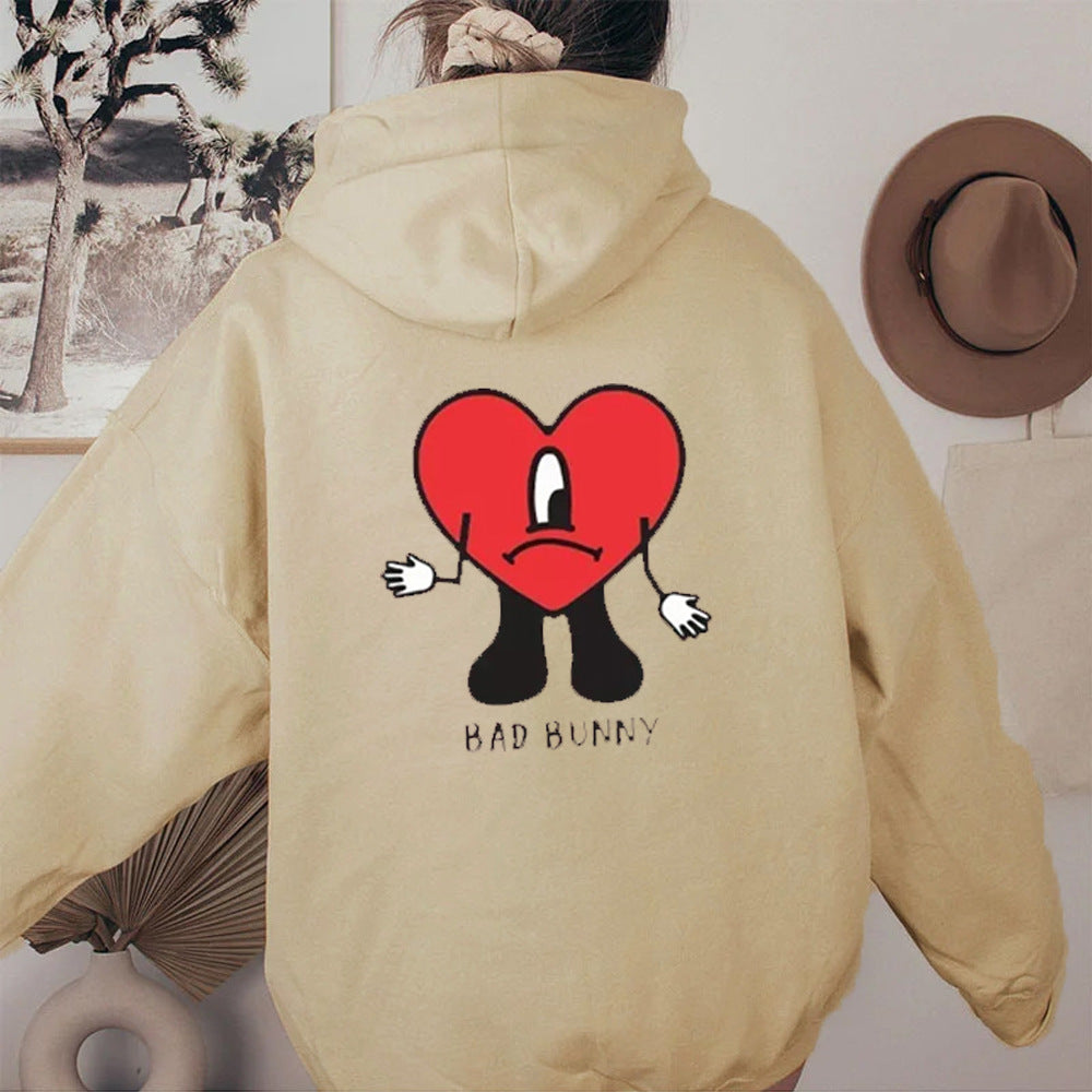 Damen Kapuzenpulli mit kreativem Herzmotiv Stalluxe
