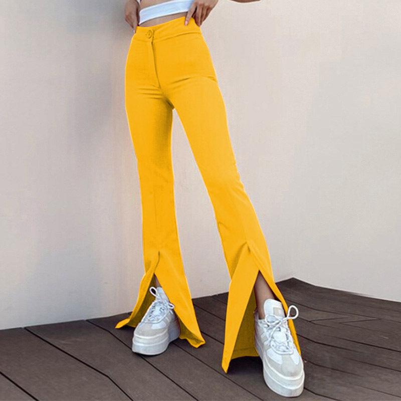 Damen Flared Leggings mit seitlichem Schlitz Stalluxe