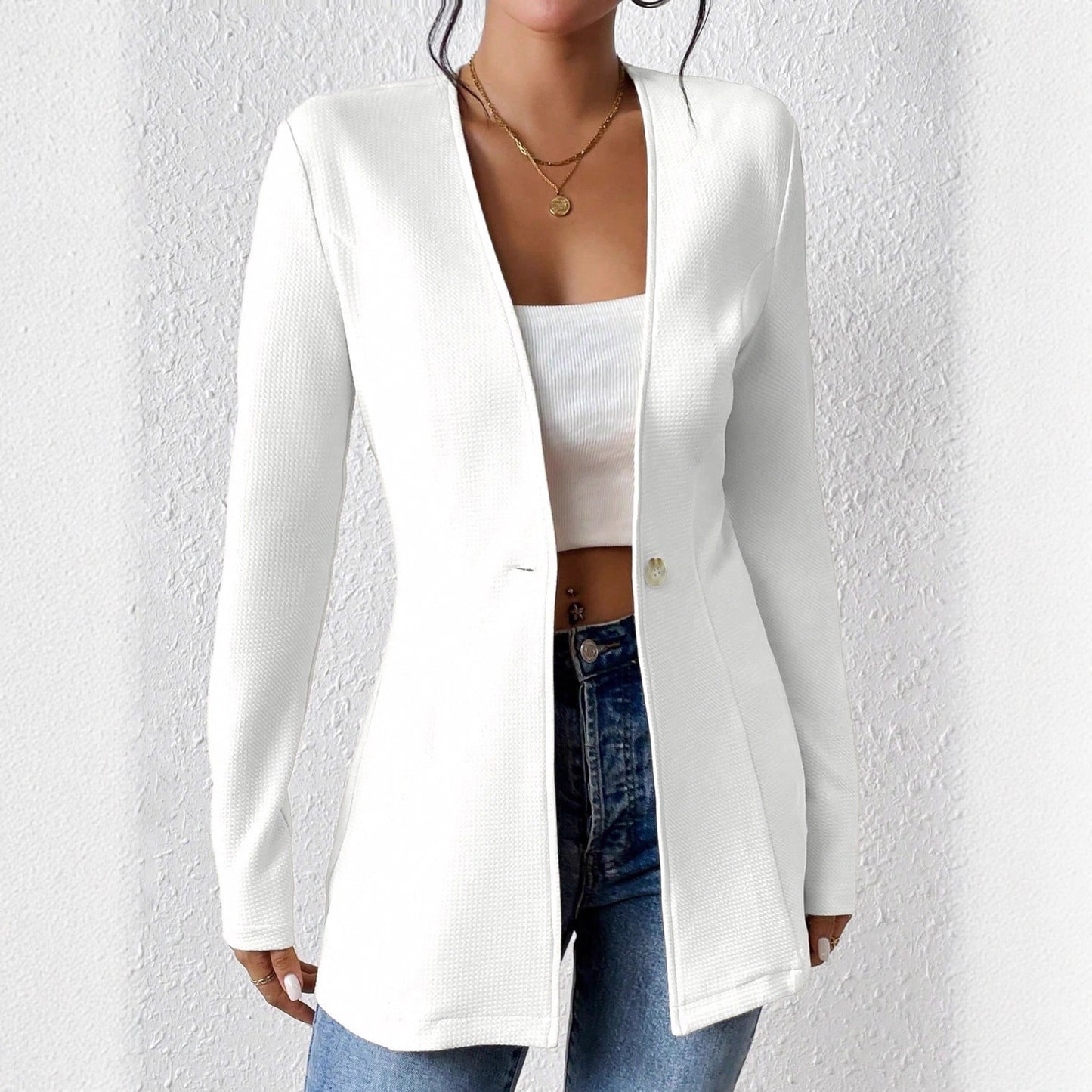 Damen elegante Blazerjacke mit asymmetrischem Schnitt Stalluxe