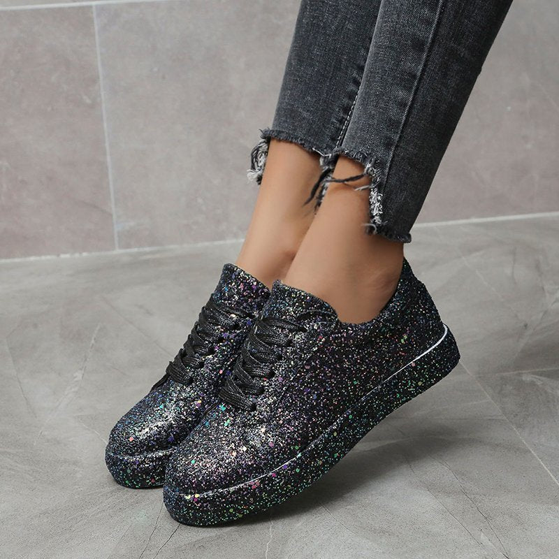 Damen Glitzernde Freizeit-Sneaker mit atmungsaktiver Sohle und rutschfestem Design Stalluxe