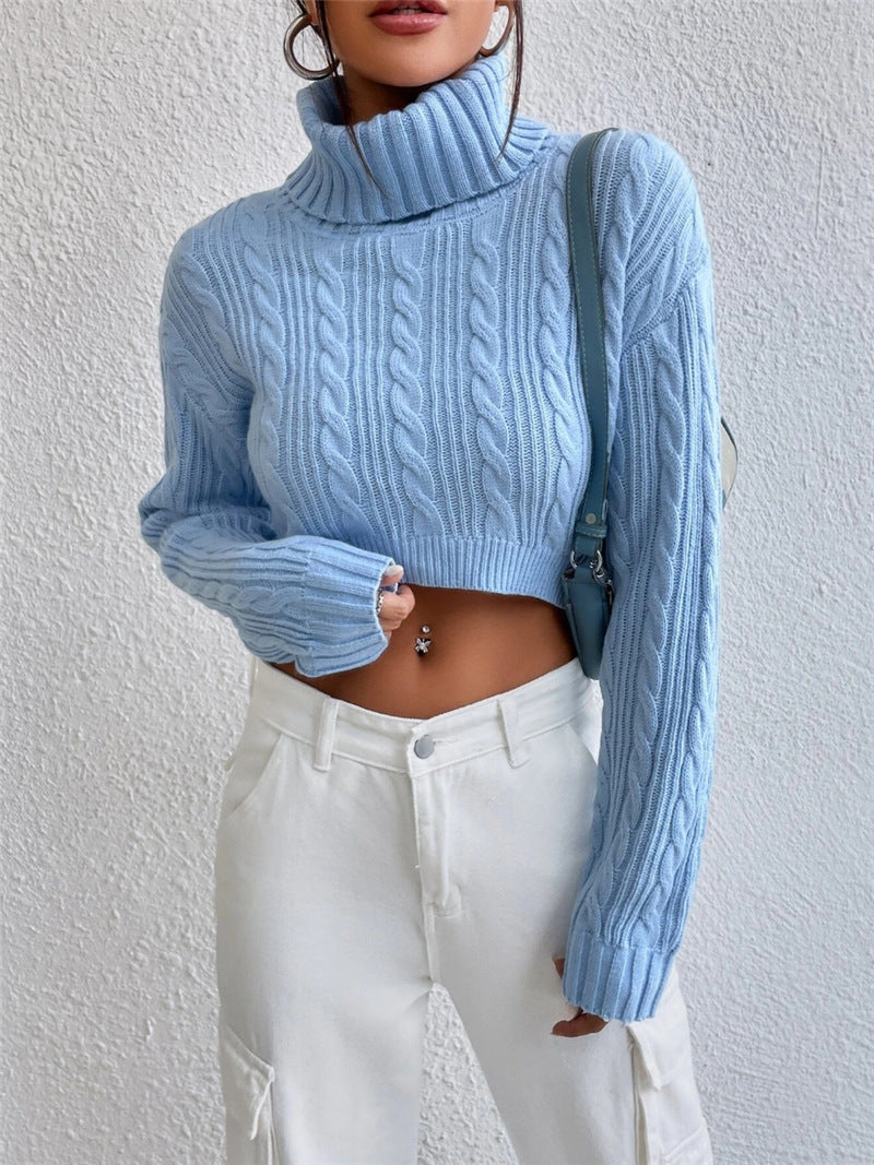 Damen Grobstrick Pullover mit hohem Kragen Stalluxe