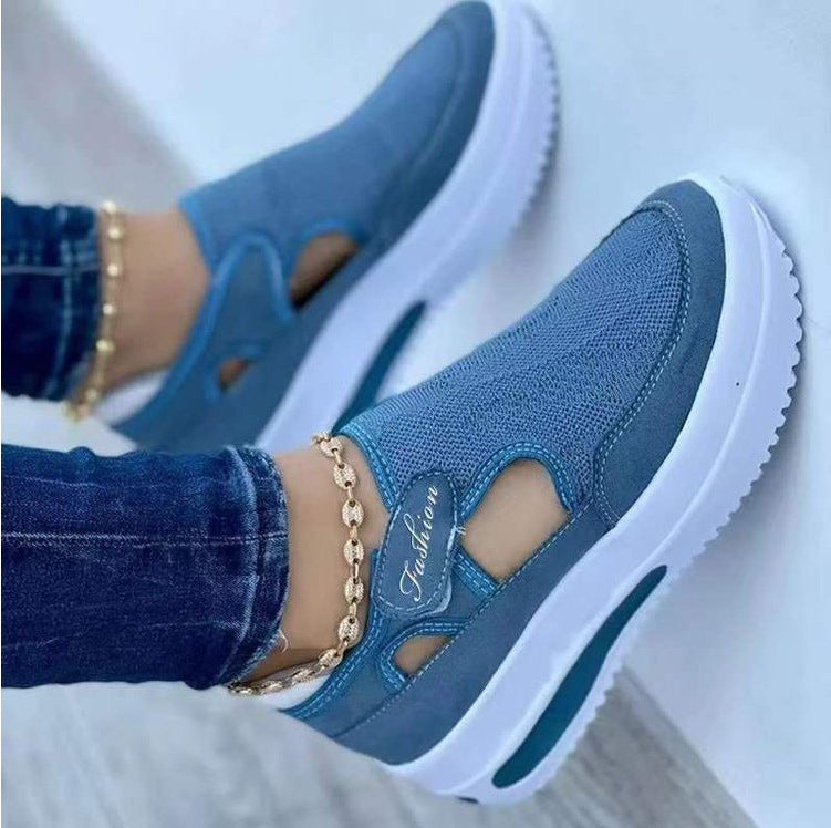 Damen Sportliche Slip-On Sneakers mit modischem Cut-Out-Design Stalluxe