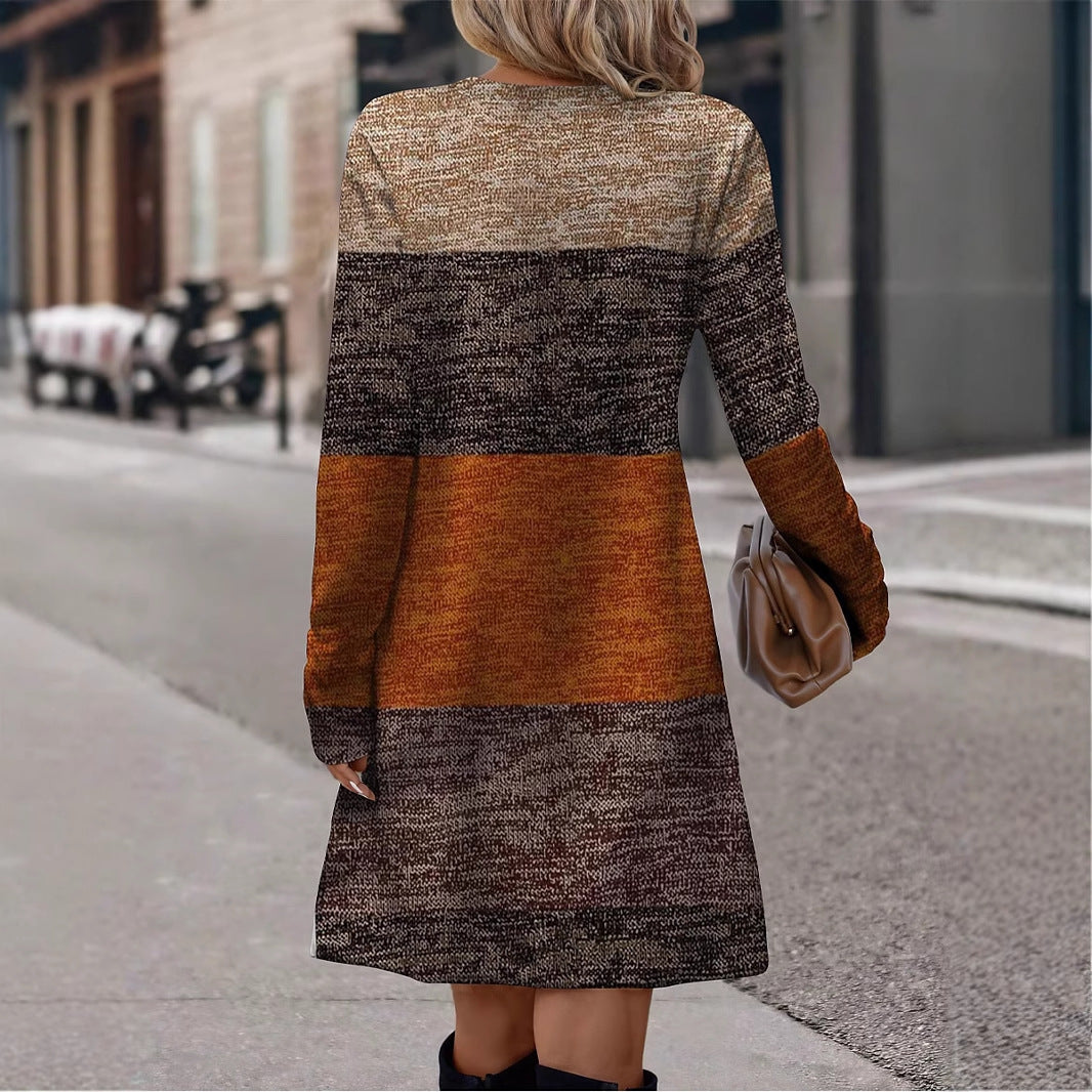 Damen Strickkleid im lässigen Farbblockdesign Stalluxe
