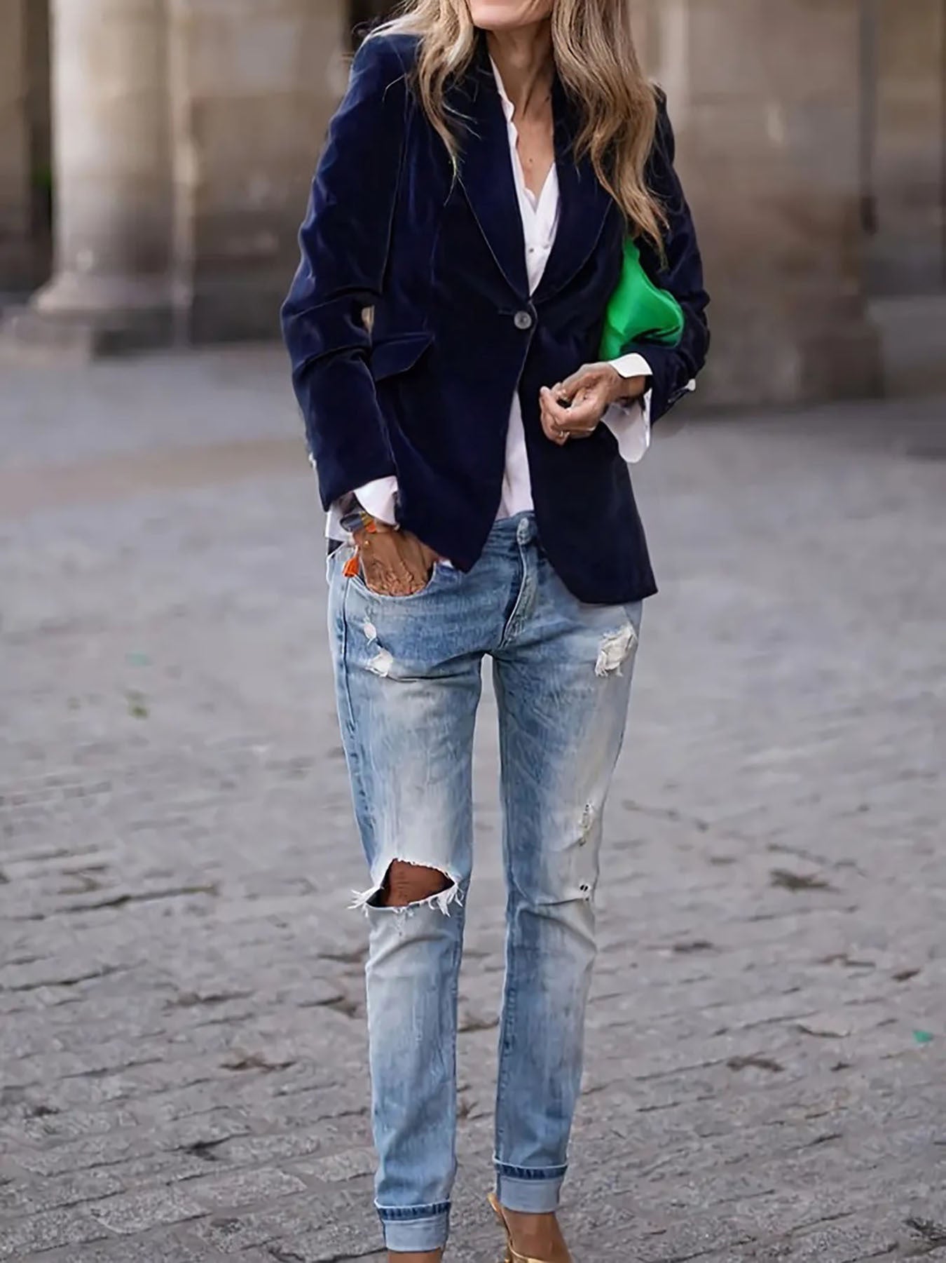 Damen Samt Blazer mit einem eleganten Schnitt Stalluxe