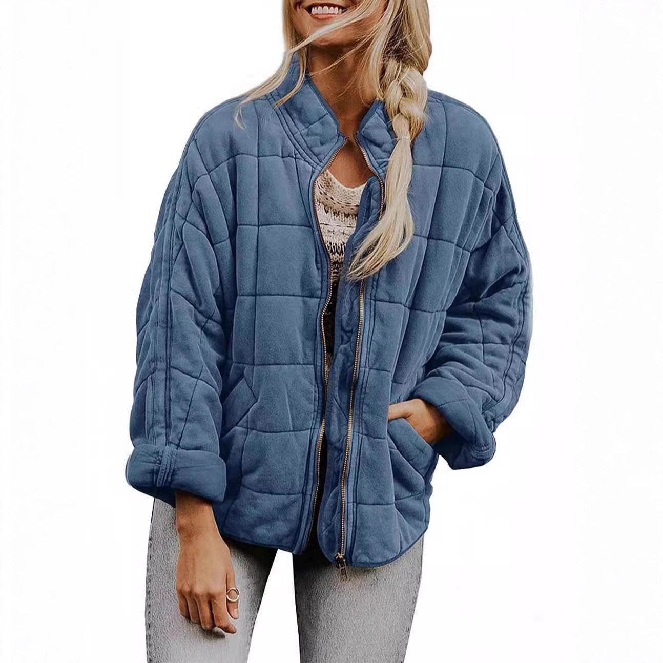 Damen Steppjacke mit hochschließendem Kragen und praktischen Tasche Stalluxe
