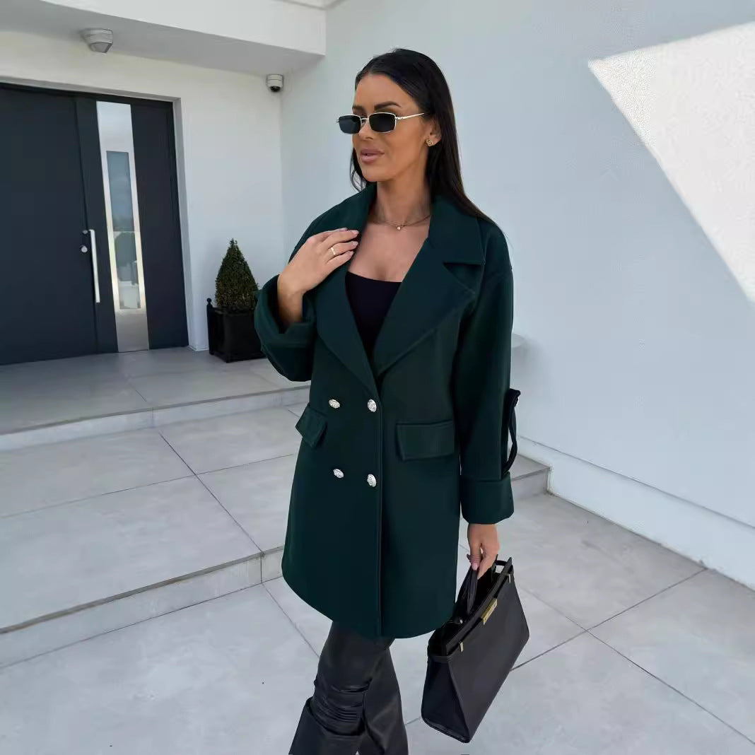 Damen Übergangsblazer im modischen Oversize-Schnitt mit schicken Knopfdetails Stalluxe