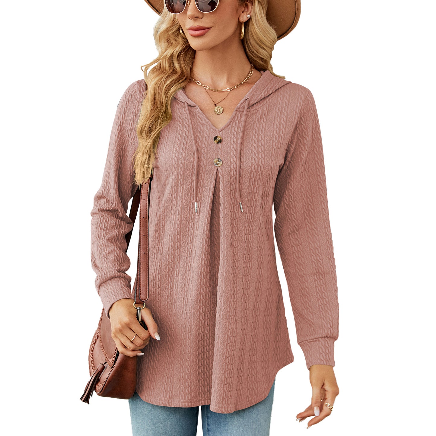Damen Langarm Hoodie mit strukturiertem Design Stalluxe