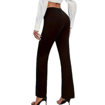 Damen elegante Stretch-Longpants mit weitem Bein Stalluxe