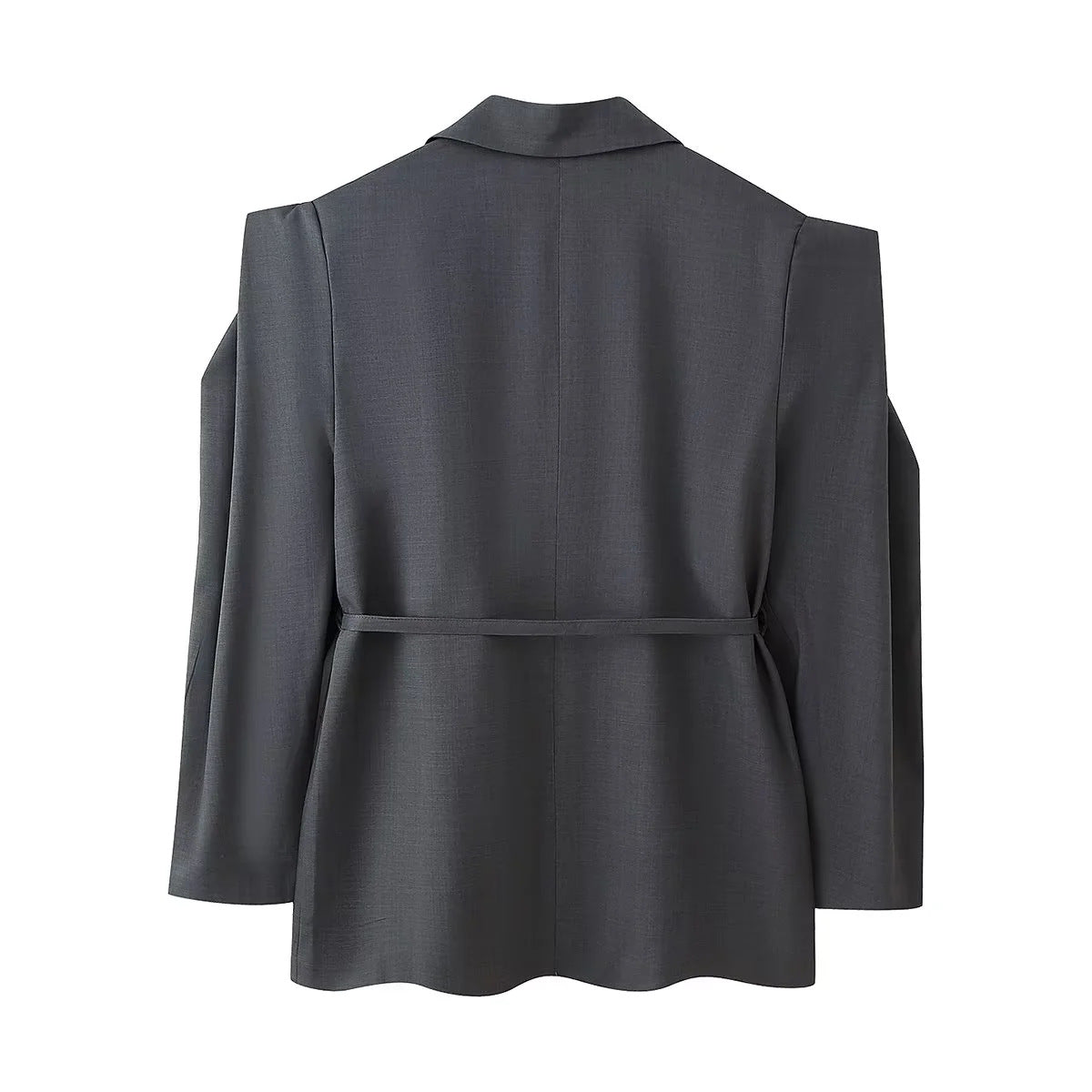 Damen Modische Blazerjacke mit Gürtel und Seidenoptik Stalluxe