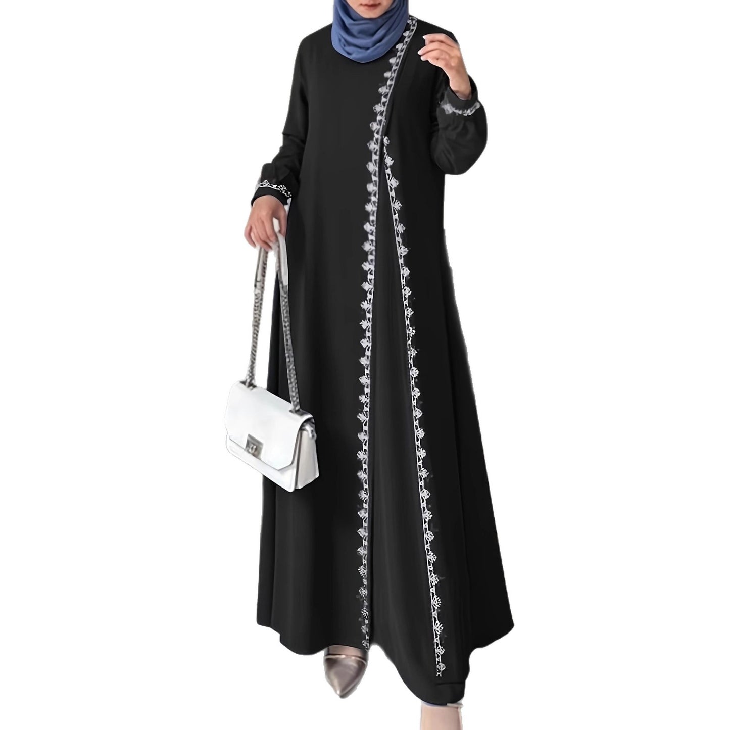 Damen elegantes Maxikleid mit aufwendiger Stickerei Stalluxe