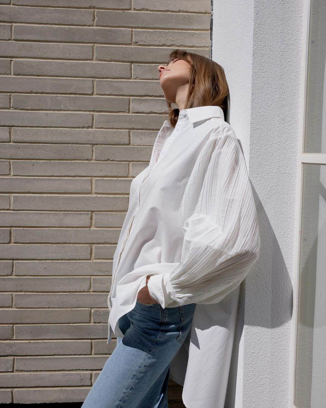 Damen Oversized Hemdbluse mit innovativen Rüschendetails Stalluxe