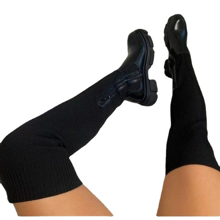 Damen Hohe Stiefel mit elastischem Schaft und praktischem Reißverschluss Stalluxe