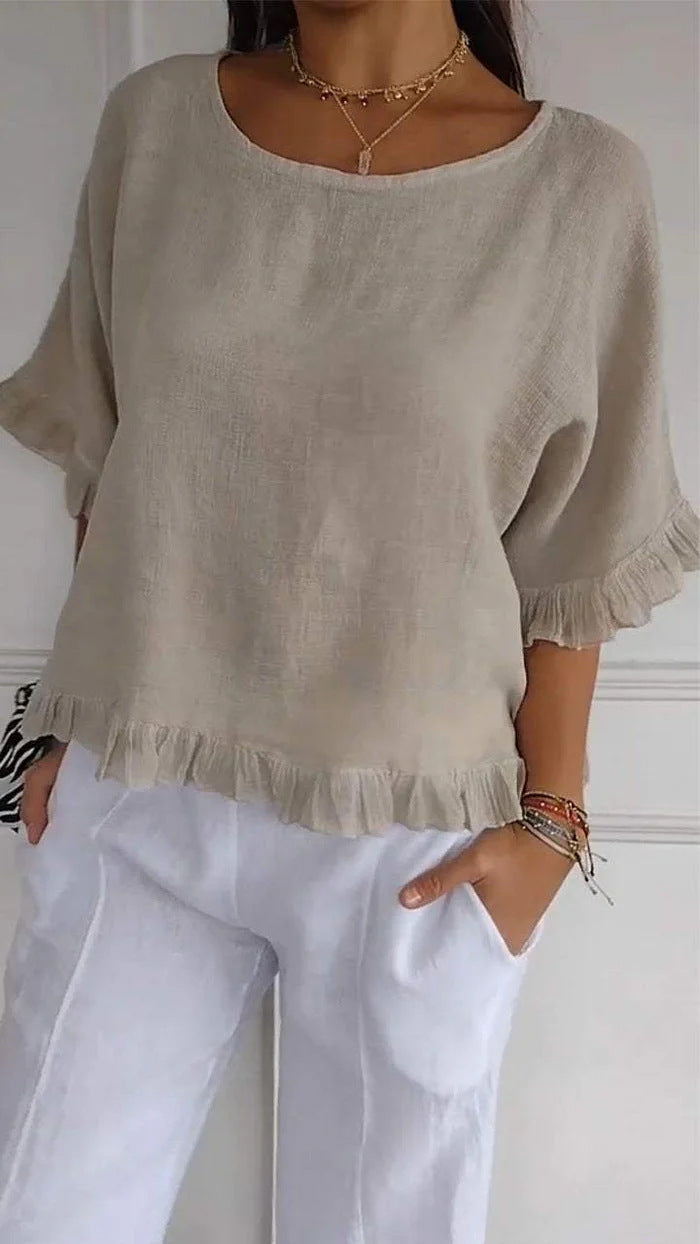 Damen Leichtes Shirt mit Fransen Stalluxe