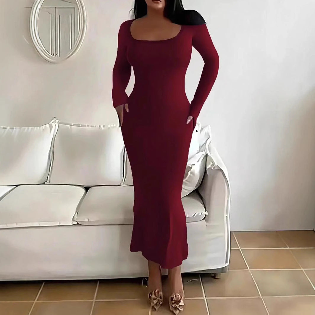 Damen Elegantes langes Abendkleid mit modernen Ärmeln und Taschen Stalluxe