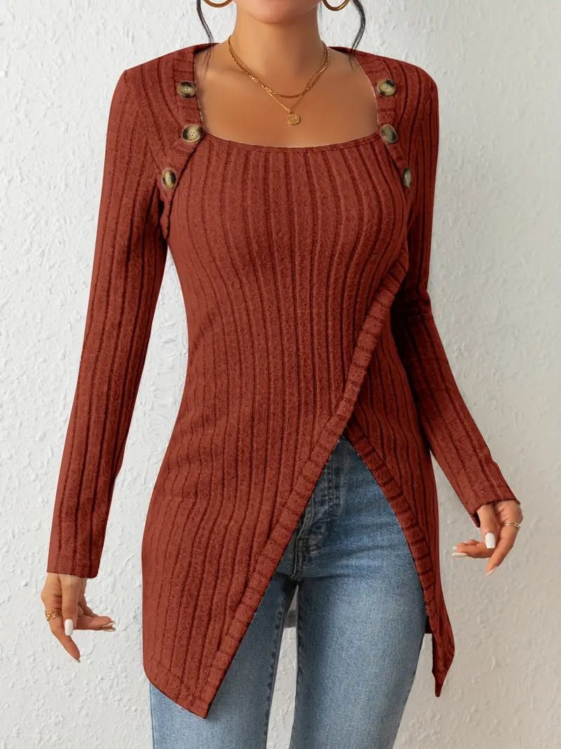 Damen Langarmshirt mit ausgefallenem Schnitt Stalluxe