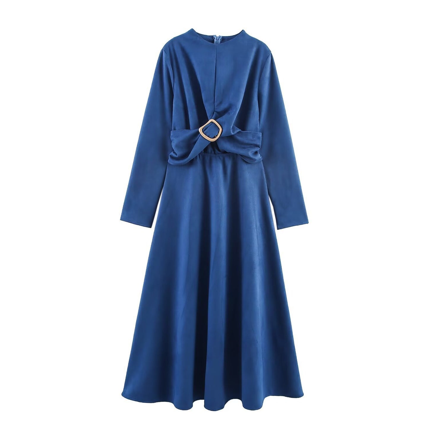 Damen Maxi-Kleid mit elegantem Schlitz und dekorativem Gürtel Stalluxe